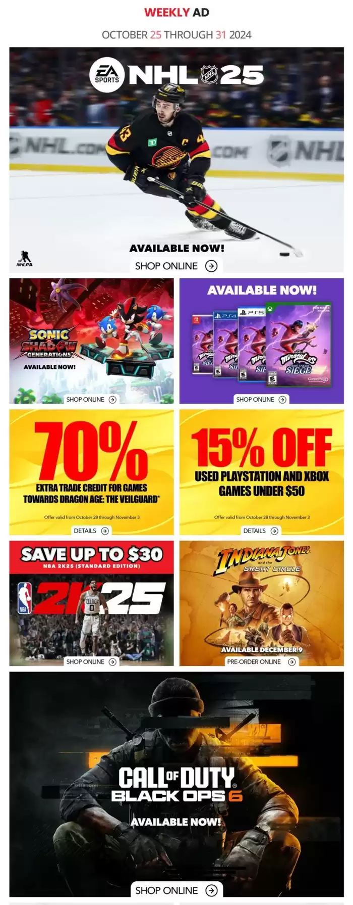 Game Stop catalogue in Bridgewater | Game Stop Weekly ad | 2024-10-25 - 2024-10-31