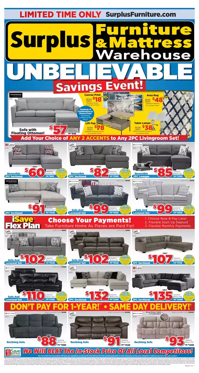 Surplus Furniture catalogue in Thunder Bay | Unbelievable Savings Event | 2024-10-28 - 2024-11-17