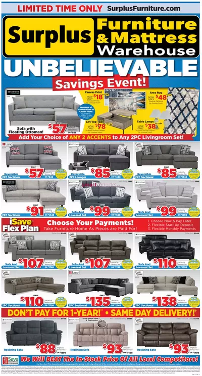 Home & Furniture offers in Sydney | Unbelievable Savings Event in Surplus Furniture | 2024-10-28 - 2024-11-17