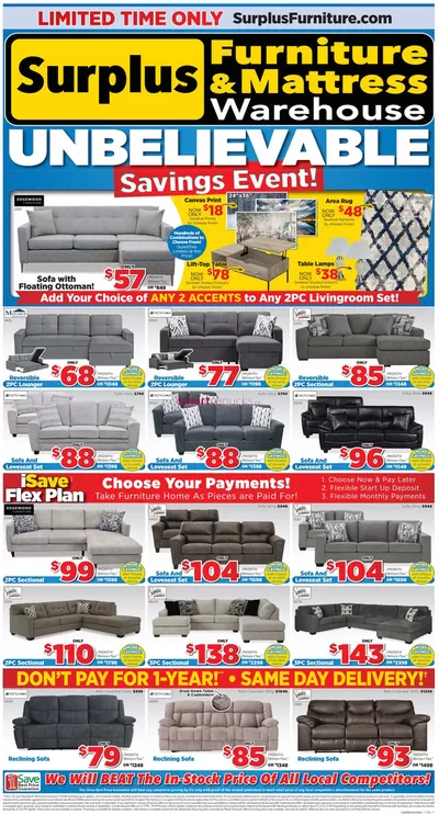 Surplus Furniture catalogue in Fredericton | Unbelievable Savings Event | 2024-10-28 - 2024-11-17