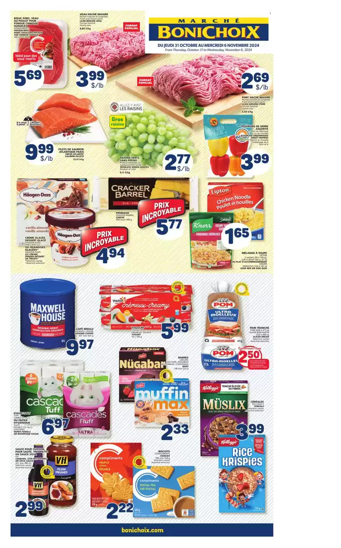 Marché Bonichoix catalogue in Trois-Rivières | Great offer for bargain hunters | 2024-10-31 - 2024-11-06