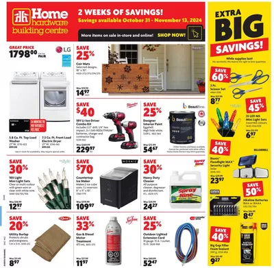 Home Hardware catalogue in Hudson Bay | Wide range of offers | 2024-10-31 - 2024-11-13