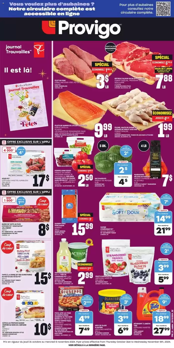 Provigo catalogue in Baie-Comeau | Provigo weekly flyer | 2024-10-31 - 2024-11-06