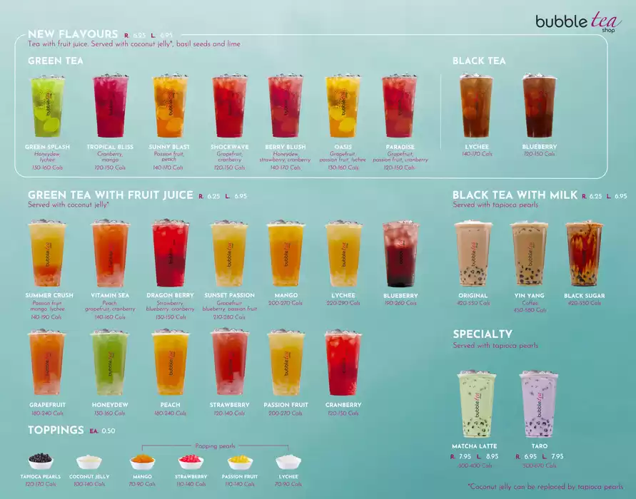 Sushi shop catalogue | Bubble Tea menu | 2024-11-04 - 2024-12-04