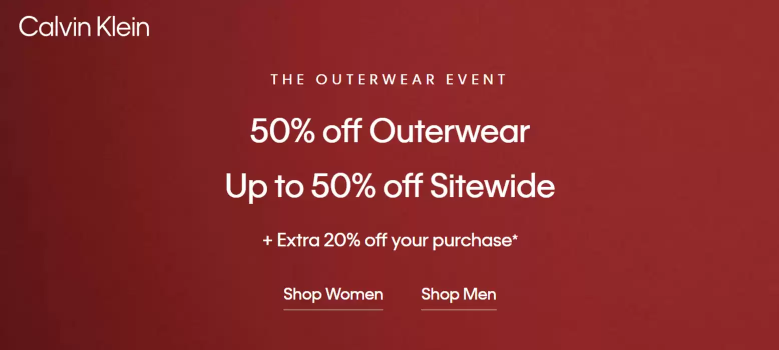 Calvin Klein catalogue in L'Île-Cadieux | THE OUTERWEAR EVENT UP TO 50% OFF | 2024-11-05 - 2024-11-19