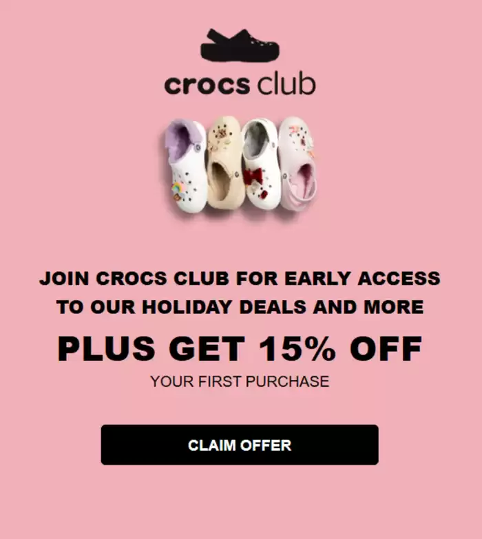 Crocs catalogue in Mississauga | Join Crocs Clubs Get 15% Off | 2024-11-06 - 2024-11-20