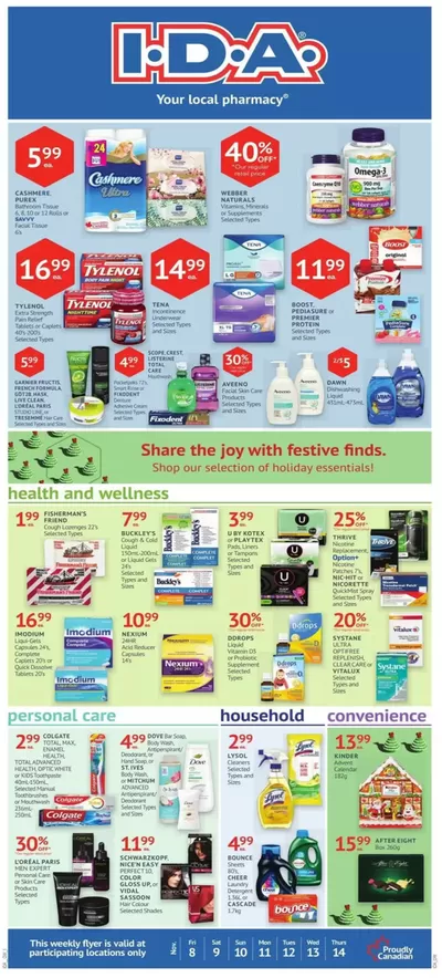 Pharmacy & Beauty offers in Bowmanville | Current deals and offers in IDA Pharmacy | 2024-11-08 - 2024-11-14