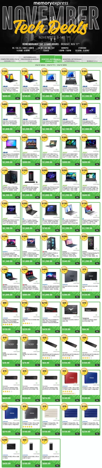 Electronics offers in Saint Albert | November Deals in Memory Express | 2024-11-08 - 2024-11-14