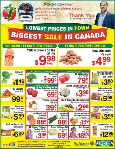 Fruiticana catalogue in Abbotsford | Fruiticana flyer | 2024-11-08 - 2024-11-22