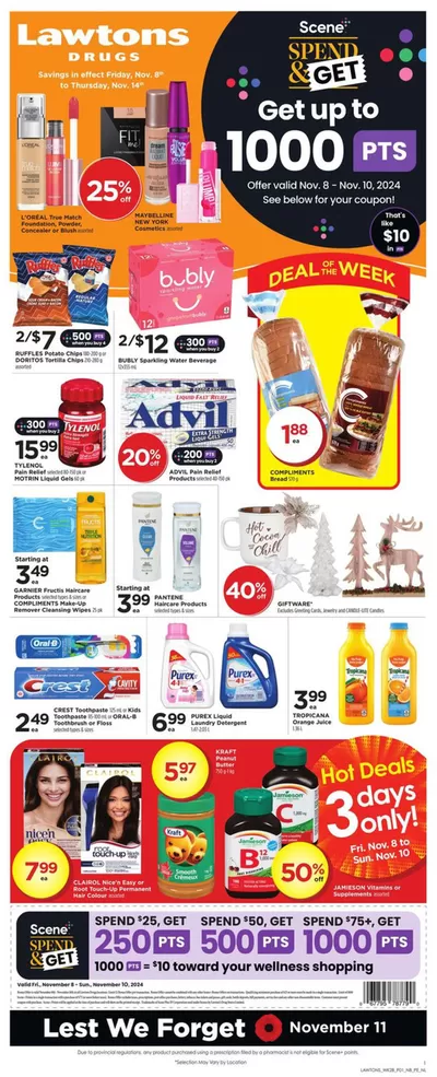 Pharmacy & Beauty offers in Aulac | Weekly Ad in Lawtons Drugs | 2024-11-08 - 2024-11-14