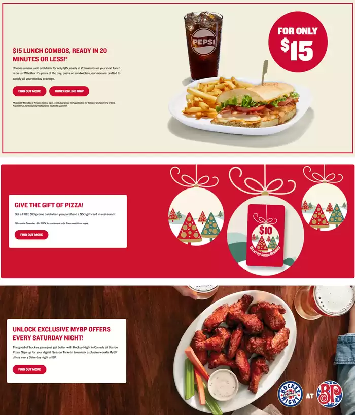 Boston Pizza catalogue in Brandon | Everyday Deals | 2024-11-08 - 2024-11-22