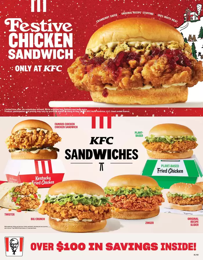 KFC catalogue in Brantford | Festive Chicken Sandwich | 2024-11-11 - 2025-01-05