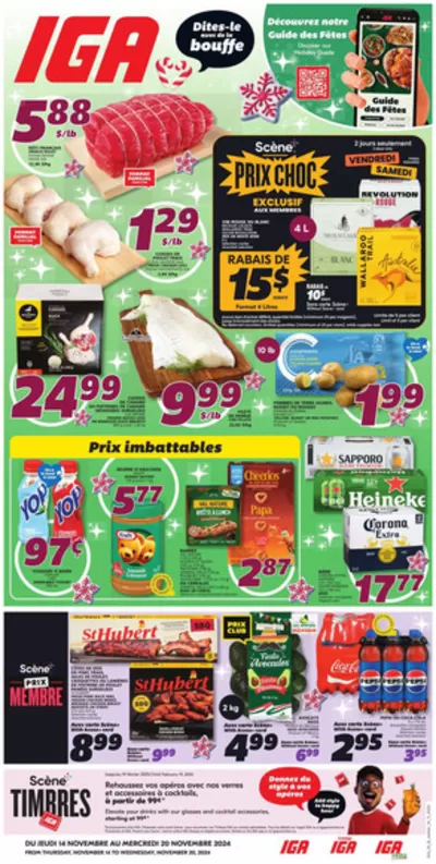 Grocery offers in L'Île-Cadieux | IGA Extra weekly flyer in IGA Extra | 2024-11-14 - 2024-11-20