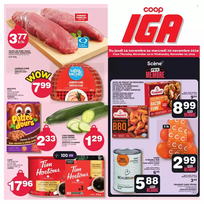 IGA Extra catalogue in Montreal West | Exclusive bargains | 2024-11-14 - 2024-11-20