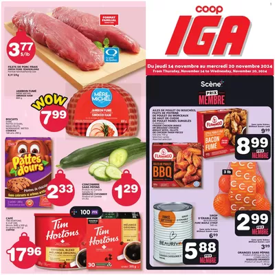 Grocery offers in L'Île-Cadieux | Exclusive bargains in IGA Extra | 2024-11-14 - 2024-11-20