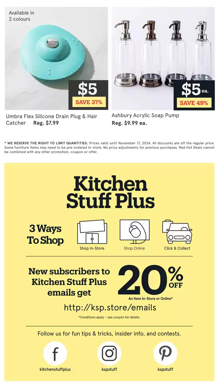 Kitchen Stuff Plus catalogue in Mississauga | Kitchen Stuff Plus weeky flyer | 2024-11-11 - 2024-11-17