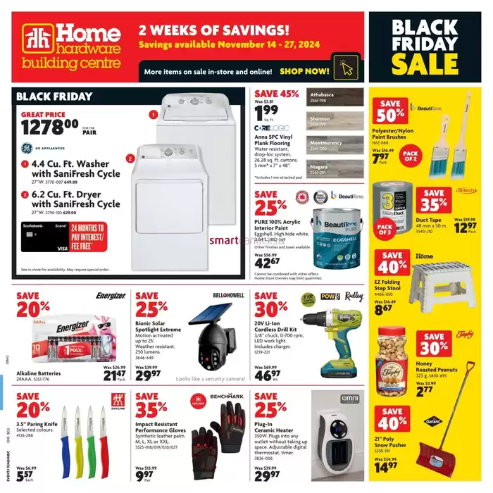 Home Hardware catalogue in Hamiota | Exclusive deals for our customers | 2024-11-14 - 2024-11-27