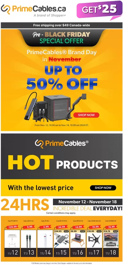 Electronics offers in Saint Albert | Pre Black Friday Special Offer in Primecables | 2024-11-13 - 2024-11-19