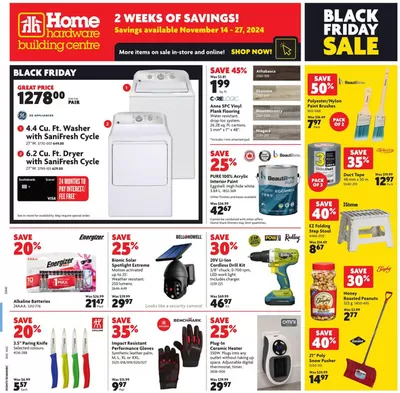 Home Hardware catalogue in Yorkton | Discounts and promotions | 2024-11-14 - 2024-11-27