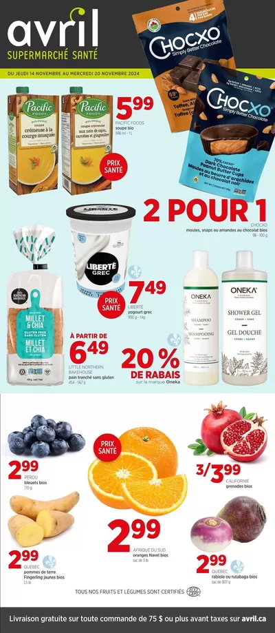 Grocery offers in Charny | Avril Supermarche Sante in Avril | 2024-11-14 - 2024-11-20