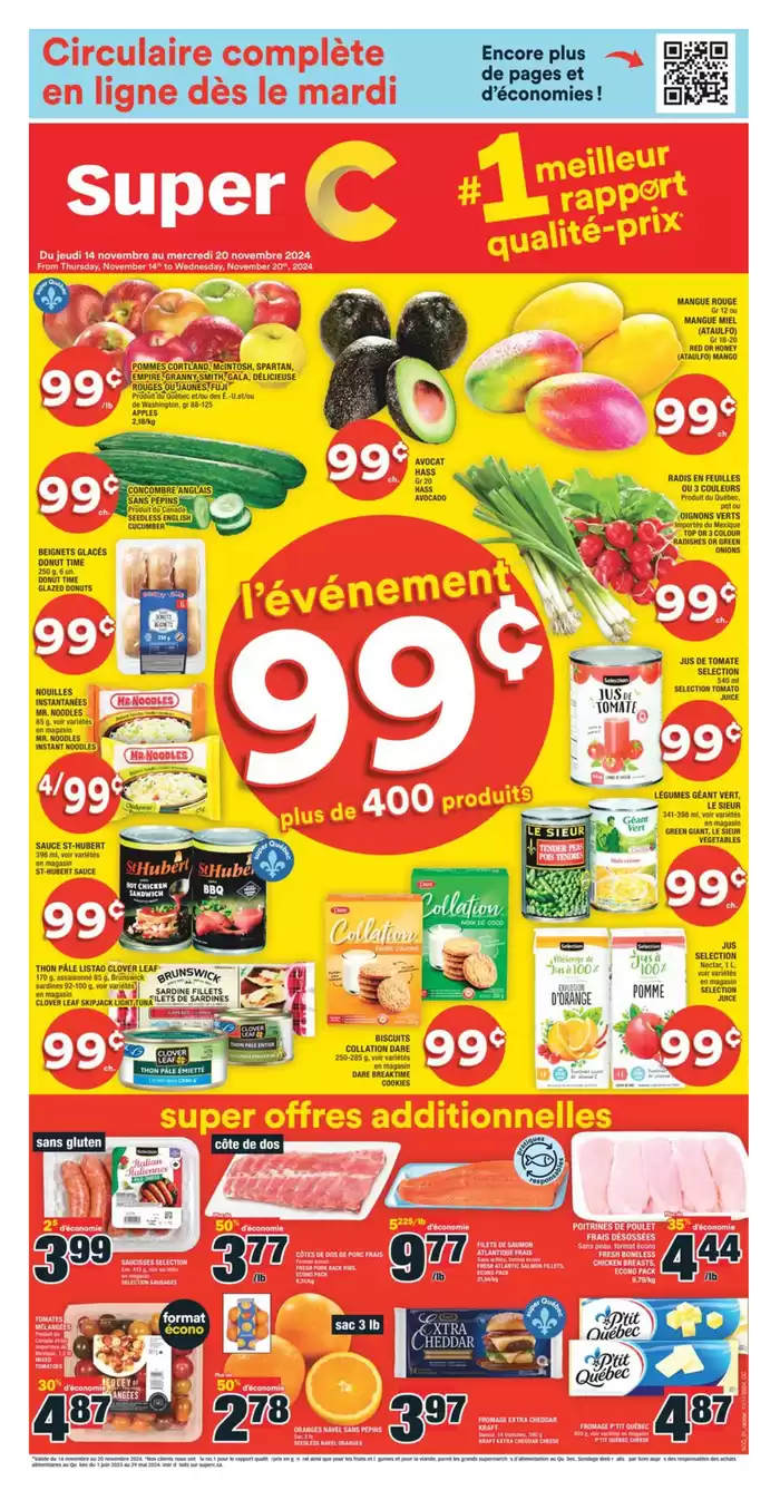 Super C catalogue in Gatineau | Attractive special offers for everyone | 2024-11-14 - 2024-11-20