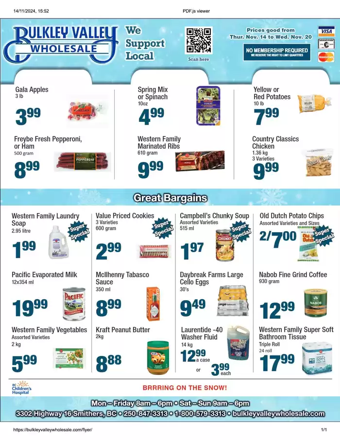 Bulkley Valley Wholesale catalogue in Smithers | Current deals and offers | 2024-11-14 - 2024-11-20