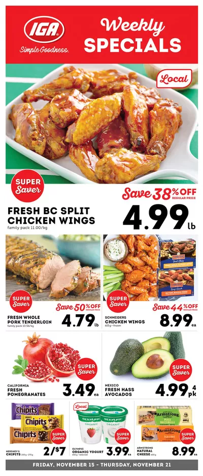 Grocery offers in VALEMOUNT | Market Place IGA weekly flyer in Market Place IGA | 2024-11-15 - 2024-11-21