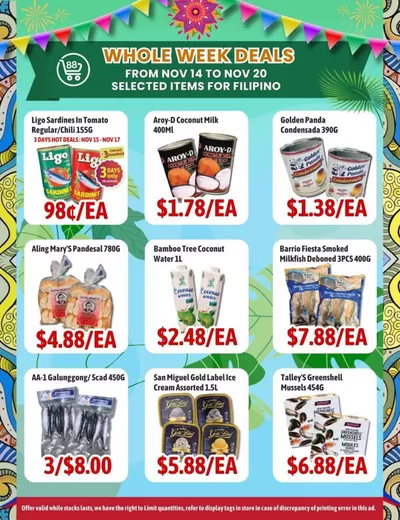 88 Supermarket catalogue in Vancouver | FILIPINO SELECTION | 2024-11-15 - 2024-11-29