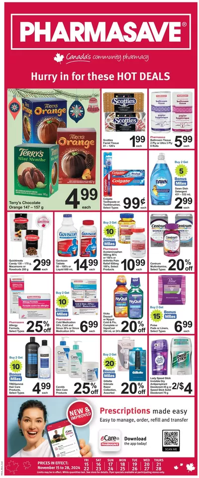 Pharmasave catalogue in Ottawa | Save now with our deals | 2024-11-15 - 2024-11-28