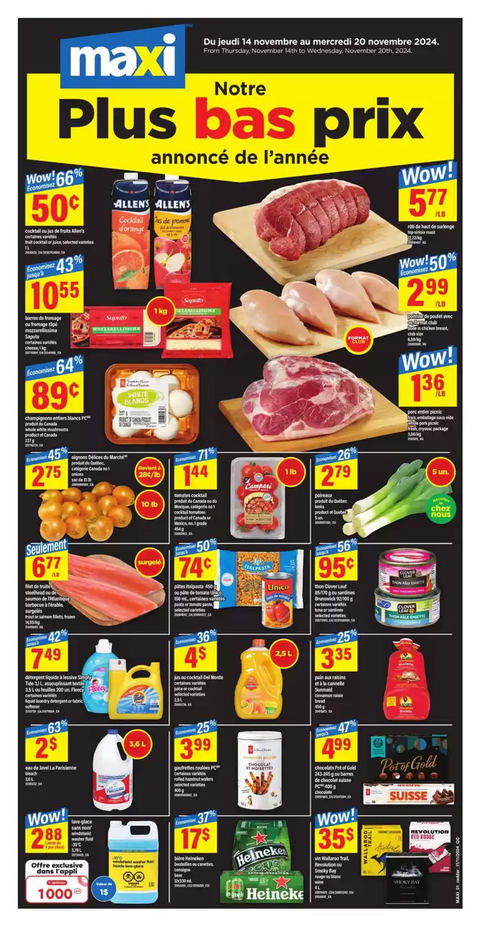 Maxi catalogue in Sainte-Anne-des-Plaines | Weekly Flyer -Hybris | 2024-11-14 - 2024-11-20