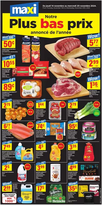 Grocery offers in Mont-Saint-Hilaire | Weekly Flyer -Hybris in Maxi | 2024-11-14 - 2024-11-20