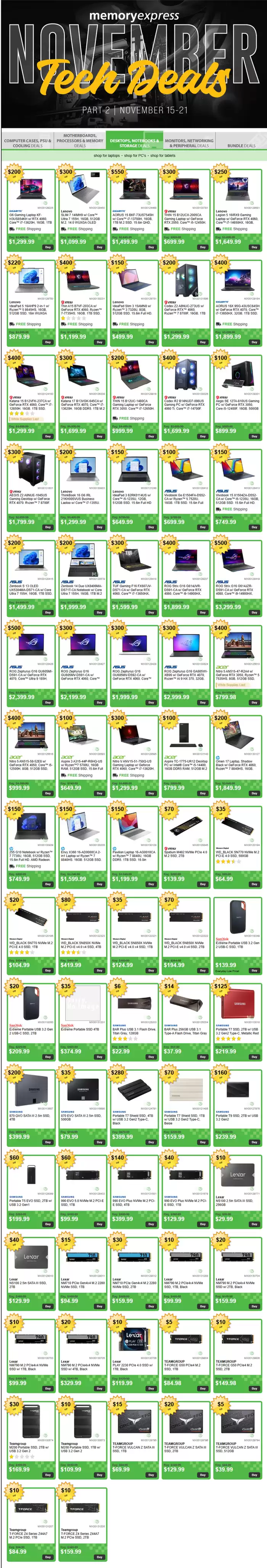 Memory Express catalogue in Winnipeg | November Tech Deals | 2024-11-15 - 2024-11-21