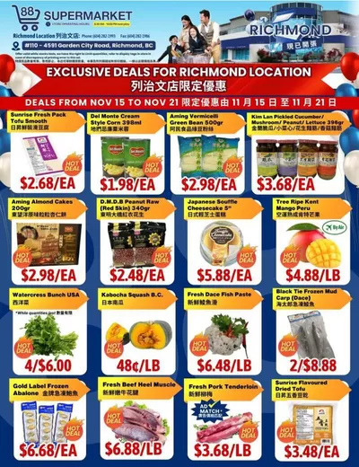 88 Supermarket catalogue in Vancouver | RICHMOND STORE EXCLUSIVE DEALS | 2024-11-16 - 2024-11-30