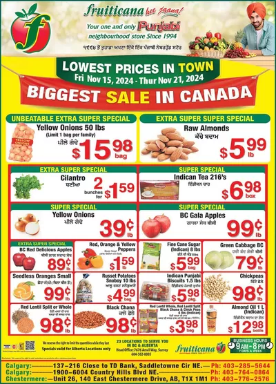 Fruiticana catalogue in Edmonton | Fruiticana flyer | 2024-11-16 - 2024-11-30