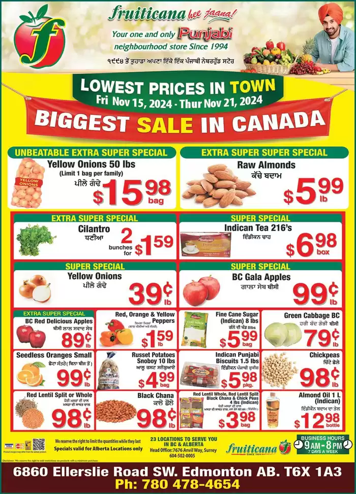 Fruiticana catalogue in Edmonton | Attractive special offers for everyone | 2024-11-16 - 2024-11-30