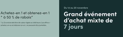 Clothing, Shoes & Accessories offers in Kamloops | Achetez-en 1 et obtenez-en 1 à 50 % de rabais in L'équipeur | 2024-11-18 - 2024-11-20