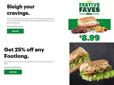 Restaurants offers in Porters Lake | Special Offers in Subway | 2024-11-18 - 2024-12-02