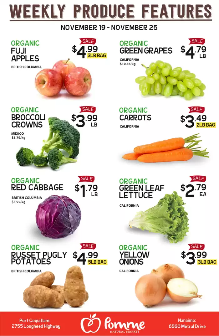 Pomme Natural Market catalogue in Vancouver | Weekly Produce Features | 2024-11-19 - 2024-11-25