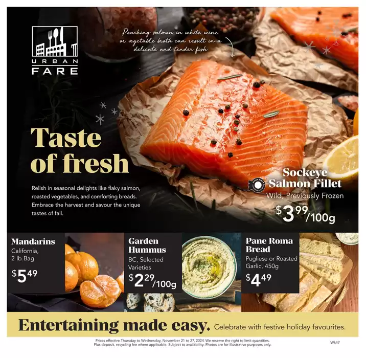 Urban Fare catalogue in Vancouver | Weekly Flyer | 2024-11-21 - 2024-11-27