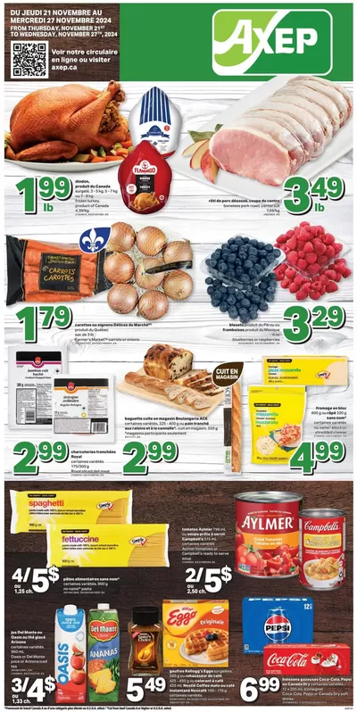 Grocery offers in Bedford QC | Axep Weekly ad in Axep | 2024-11-21 - 2024-11-27