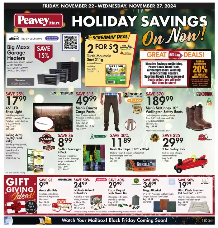 Peavey Mart catalogue in Calgary | Holiday Savings  | 2024-11-22 - 2024-11-27