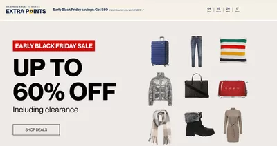 Clothing, Shoes & Accessories offers in Ottawa | Black Friday Up To 60% Off in Hudson's Bay | 2024-11-20 - 2024-11-24