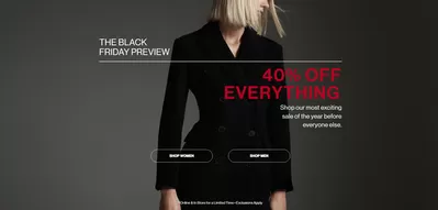 Clothing, Shoes & Accessories offers in Winnipeg | Black Friday 40% Off Everything in Club Monaco | 2024-11-21 - 2024-11-29