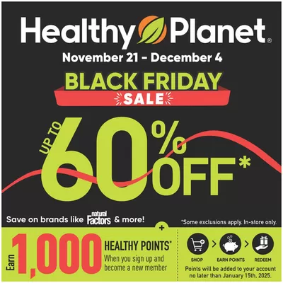 Pharmacy & Beauty offers in Milton | Black Friday Up To 60% Off in Healthy Planet | 2024-11-21 - 2024-12-04