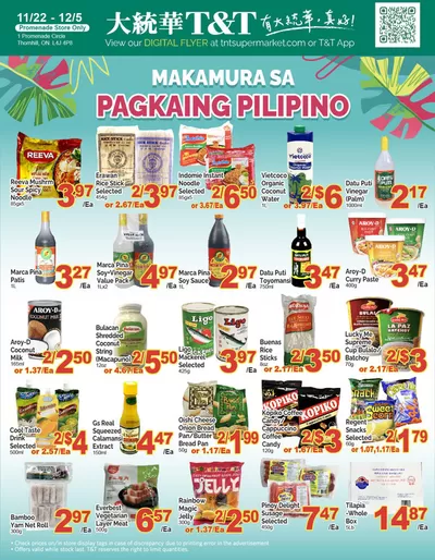 Grocery offers in Markham | Exclusive deals and bargains in T&T Supermarket | 2024-11-22 - 2024-12-05