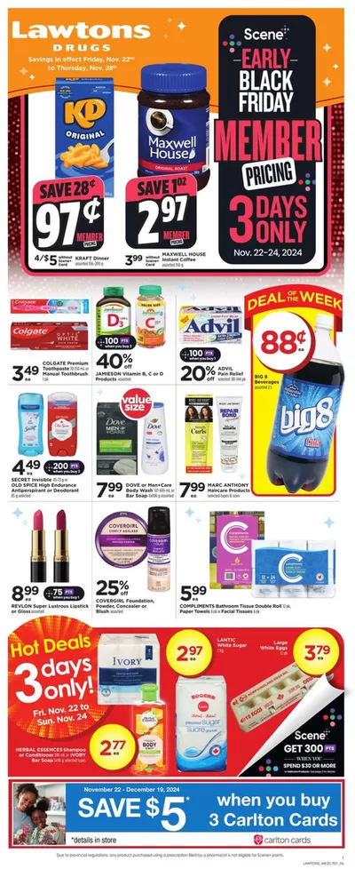 Pharmacy & Beauty offers in New Minas | Weekly Ad in Lawtons Drugs | 2024-11-22 - 2024-11-28