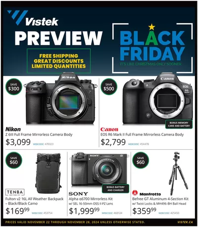 Electronics offers in North York | Black Friday Deals in Vistek | 2024-11-22 - 2024-11-28