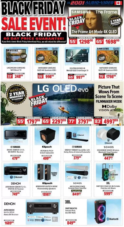 Electronics offers in Burlington | 2001 Audio Video weekly flyer in 2001 Audio Video | 2024-11-22 - 2024-11-28