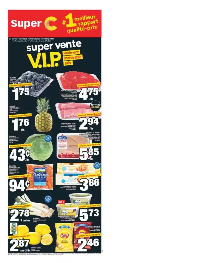 Super C catalogue in Montreal | Current bargains and offers | 2024-11-21 - 2024-11-27