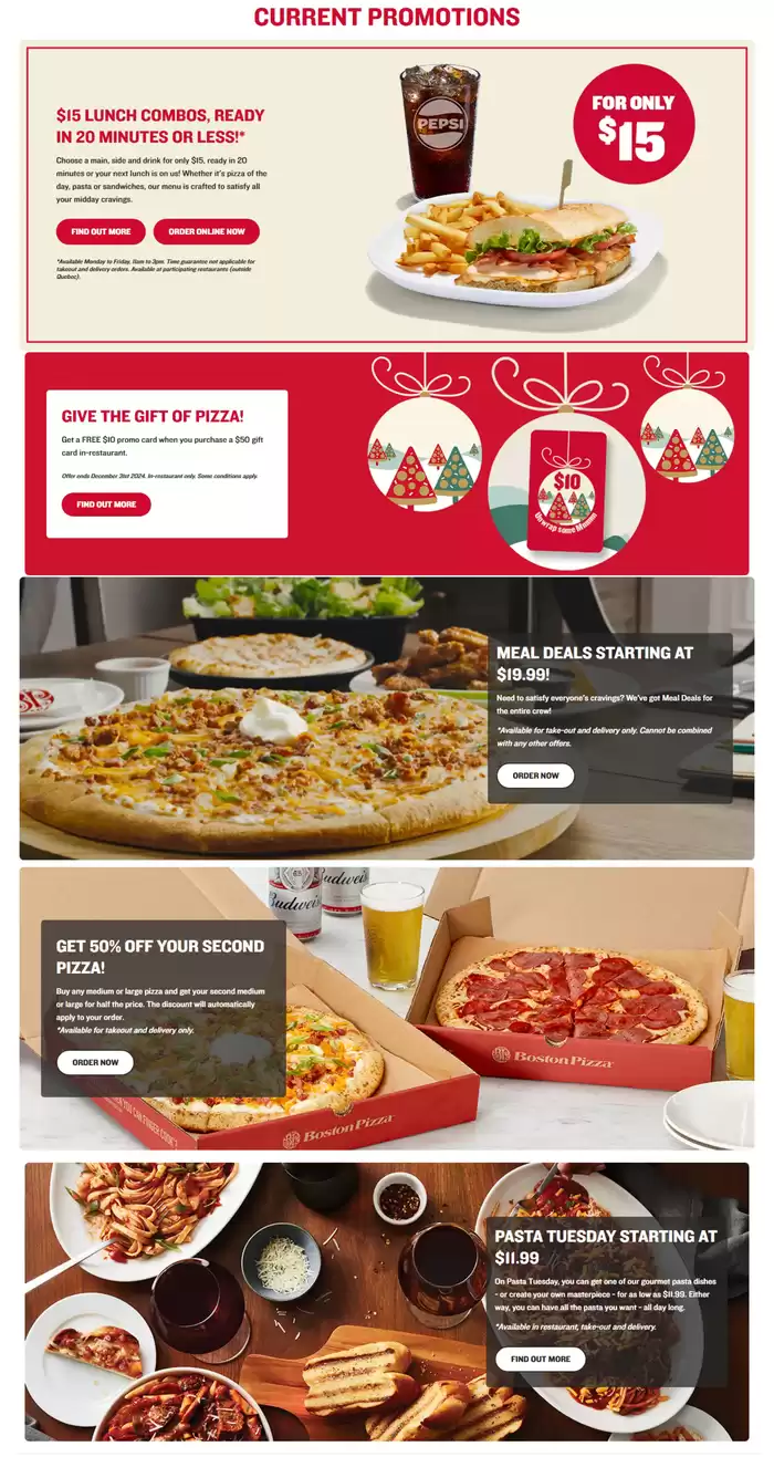 Boston Pizza catalogue in Yellowknife | CURRENT PROMOTIONS | 2024-11-25 - 2024-12-09